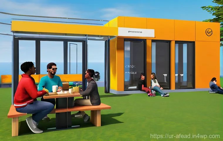 미래 도시에서의 공동체 생활 - **Prompt 1: Future Neighborhoods - Smart Homes, Real Connections**
    A vibrant, sunlit, futuristic...