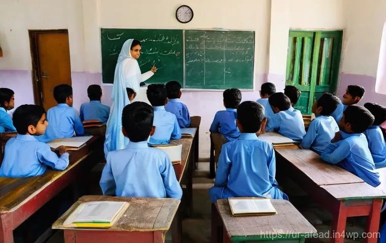공동체 내 교육 자원의 배분 - **Prompt:** A split image contrasting two classroom environments. On the left side, depict a brightl...