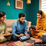 미래 공동체의 사회적 연결망 - A diverse group of people from South Asia, including Pakistani men and women in modest, culturally a...